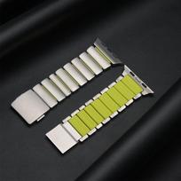 Stainless Steel Band for Apple Watch Ultra 3 2 Strap 49mm Series 10 11 46mm Metal Bracelet for Iwatch 9 8 7 6 5 SE3 44mm 45mm 44mm 45mm 46mm 49mm&L(175mm) titano geltona spalva