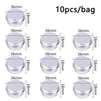10 vnt. 10 ml aliuminio skardinių indelių kremui, balzamui, nagams, žvakėms, kosmetikai, konteinerių dėžutės 1 sidabras