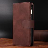 Zipper Flip Leather Case For iPhone 16 17 Pro Max Air 16E 15 14 13 12 11 Pro Max Plus Business Wallet Card Slot Phone Cover for iPhone 11 Pro black