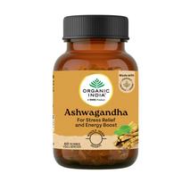 TATA produktas - Organic India grynos ašvagandos šaknies kapsulės - 60 vegetariškų kapsulių (400 mg), Gyvybei ir streso mažinimui, natūraliai suteikia energijos ir St