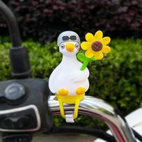 Easy Install Little Duck Windmill Bike Handlebar Decor with Stretchable Strap for Children Bicycle Scooter A3 white