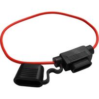 Vandeniui atsparus plokščio saugiklio lizdas saugiklių laikiklis apvalus kabelis 25cm black