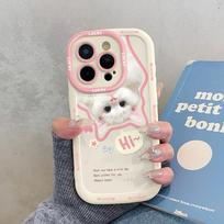 Mergaitiška miela katė IPhone 17 mobiliojo telefono dėklui 13 IPhone 15proMAX su dirželiu 14 Naujas modelis 11 For  iPhone 17 Pro Max white