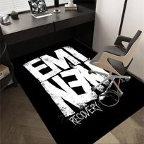 1 vnt. EMINEM RECOVERY kilimas neslystantis poliesterio grindų kilimėlis biurui, miegamajam 60cm by 90cm white