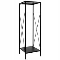 Stovas malkoms su lentynomis, metalinis, juodas matinis, loft stiliaus