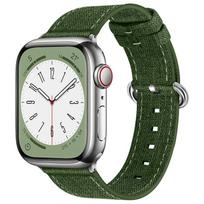 Canvas Band For Apple Watch Strap 49mm 46mm 40 41 38mm 44 45mm correa fabric Bracelet for iwatch Series 11 10 9 8 7 SE 6 ultra 3 for Ultra 3 2 1 49mm šviesiai mėlyna spalva