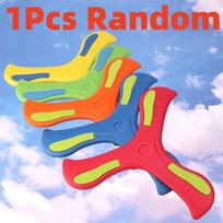 Children's Returning Boomerang Toy V-Shaped Dart Three-Bladed Flying Disc Throwing Target Spinner Parent-Child Outdoor Kids Gift yellow