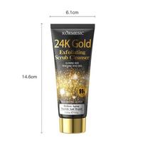 Kormesic 24K Gold Exfoliating Scrub Cleanser for Glowing Skin Removing Dead Skin Nourish and Repair Anti Aging Facial Cleanser 100g One Size black