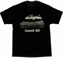 Bundeswehr tankas Leopard 1A5 Pagrindinis kovinis tankas T-shirt 100% medvilnė Apvalus kaklas Vasarinis trumpomis rankovėmis Laisvalaikio vyriškas T-shirt Dydis S3XL S įvairiaspalvis