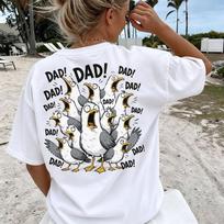 Retro Cartoon Seagull Dad Shirt Vintage- Screaming Seagulls Graphic Tee 90s Grunge Nautical Hum M gray