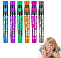 FunBlast Glitter Tattoos Pens for Kids - Tattoo Pens for Kids, Art Supplies Sparkle Temporary Sketch Pens for Children & Adults, 6 Colors Washable T purple