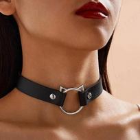 Moterims Madingi Odiniai Seksualūs Apykaklės Karoliai Katės Formos Reguliuojami Gotikiniai Harajuku Choker Punk Bondage Moterų Kaklo Aksesuarai brown