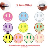 Dopamino animuotų emocijų magnetukai: Mielas, spalvingas krištolinis stiklas lentoms ir šaldytuvams 25 mm magnet set of 10 (FDL214) yellow
