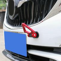 Automobilių derinimo visureigis Raudonos/mėlynos/juodos trikampio trasos lenktyninio stiliaus vilkimo kablio išvaizda su veržliarakčiu Universalūs išorės apdailos priedai raudona