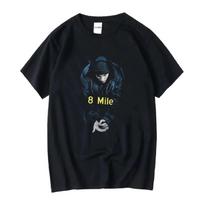 Spring_Summer 2026 Vintage Size Eminem 8 Mile Front Printed T-shirt, American Retro Fashion Casual Streetwear, Comfortable S juoda
