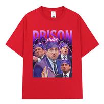Prison Mike Michael Scott Homage The Office Tshirt Tv Series Dwight Schrute Jim Halpert Short Sleeve Cotton Oversized TShirts S