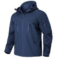 Vyriška Soft Shell taktinė striukė vandeniui atspari šilta vilna su gobtuvu karinis paltas Žieminiai žygiai Medžioklės drabužiai Viršutiniai drabužiai Lauko Striukė nuo vėjo JAV Dydis S tamsiai mėlyna spalva