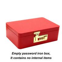 1Pcs Piggy Bank Organizer With Lock Iron Box Password Lock Money Saving Coin Box Treasure Box For Cash Dollars Cents Kid Gift raudona