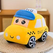 Animacinis mielas kūrybingas asmenybės pliušinis automobilis taksi policijos automobilis greitosios pagalbos pagalvės žaislas lėlė vaikų gimtadienio dovana 30cm yellow