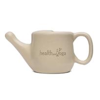 Healthandyoga® Flojar Ceramic Jal Neti Pot (250 Ml, Beige) + Healthandyoga® Jala Neti Salt Sachets (Pack Of 10)- Saline Nasal Wash Yoga Detox -For beige