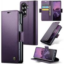 Magnetinis atverčiamas odinis apsauginis telefono dėklas, skirtas Samsung Galaxy Z Fold 8 Ultra 7 6 5 Fold8 Fold7 5G, su piniginės ir kortelių laikiklio funkcija Galaxy Z Fold7 violetinė