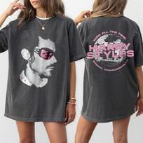 Summer Hot Harry Styles Shirt Retro Kiss All The Time Disco Ball Tee Gothic Cotton Oversized Top Lightweight Breathable Clothes S gray