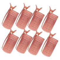 TEMPERIA (8 pcs) Heatless Hair Curler Roller with Clips for Women - Premium Velcro Rollers for Curling Hair - Lightweight and Portable No Heat Hair beige
