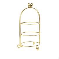 Trijų aukštų desertų stovas Universalus 3 aukštų Taupantis vietą Sluoksniuotas Silver 3-tier 21CM Stand white