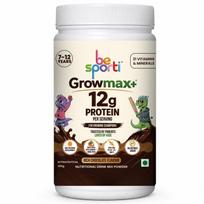 Growmax+ 12g Vaikų baltymų milteliai 7-12 metų, Turtingas šokolado skonio, 400g