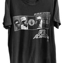 Vintage 1990 PUBLIC ENEMY Hip Hop Rap Tour Concert Promo t Shirt and kids shirt size L 150 gray