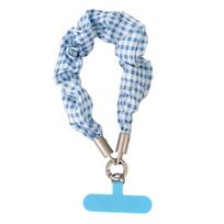 Korean Floral Plaid Phone Wrist Strap Women Detachable Phone Chain Universal Anti Lost Lanyard Cute Daily Phone Wristband A2 blue