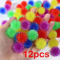 12Pcs Kids Spiky Ball Stress Relief Fidget Toy Children Autism Sensory ADHD Anxiety Relief Exercise Grip Ball Pinch Of Yum Toys green