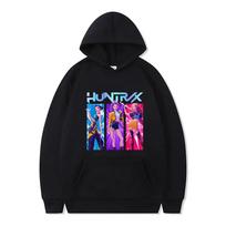 Kpop Demon Hunters Rumi Mira Zoey Graphic Hoodie Male Fashion Casual Fleece Pullover Men Women Vintage Oversized Hoodies 3XL black