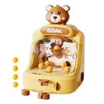 Animacinis gyvūnas krepšinio metimo žaidimas su rezultato ekranu mini krepšinio metimo automatas A Bear beige