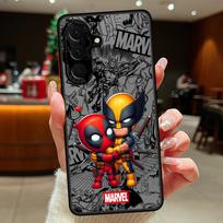 Marvel Deadpool Wolverine Love Case for Samsung Galaxy A73 A33 A14 A23 A17 A52 A52S A72 A56 A55 A54 A35 A34 A36 A53 A16 A15 Galaxy A14 brown