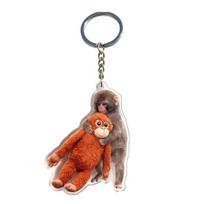 Keychain Pendant 3D Monkey Hug Charm Key Chain Backpack Purse Car Keys Mini Accessories Decorative Bag Strap Charm I gray