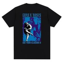 Guns N Roses Graphic Print T Shirt Vintage Rock Band Streetwear Men Women Oversized Short Sleeve Fashion Crew Neck Tees Unisex 4XL blue