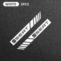 2pcs Car PVC Stripe Racing Strips Rear View Mirror Stickers For SEAT Ibiza Leon Arona Ateca Tarraco Alhambra Cupra gray