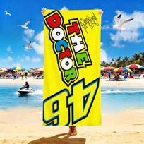 1pc V-VR46 The D-Doctor Number 46 Beach Towel Microfiber Quick Dry Racing Bath Towel For Pool Beach Travel Motorbike Fans Gift 70cm×140cm black