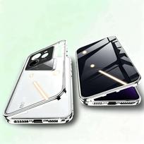 Anti Peeping Case for realme GT6 GT7 Pro Neo6 Neo7, Double Sided Tempered Glass,Metal Frame with Lens Protector Phone Bumpers for realme GT6 sidabras
