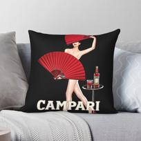 Campari Girl With Red Fans Square Pillowcase Polyester Linen Velvet Printed Zip Decorative Car Cushion Cover Wholesale 30X30CM