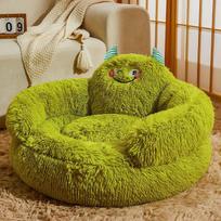 Nemokamas pristatymas pliušinis šunų namelis: Jaukus žiemos guolis mažiems ir vidutinio dydžio augintiniams Green Little Monster brown