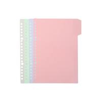 Sheet Protectors Binder Page Dividers Plastic Binder Index Dividers 4 Tab Multicolor Index Tabs A5-20-holes-style 1 white
