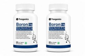 Trexgenics Boron 6 mg from Boron Glycinate 50 mg Multi-action Mineral, Bone, Cognitive Function, Reproductive & Joint Health (60X2=120 Veg Capsules)