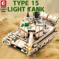 324PCS Military Equipment 85 Main Battle Tank Models Building Blocks WW2 Army Weapon Vehicles DIY Toys Gifts For Children Boys No Box white
