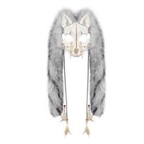 Funny Cosplay Unique Werewolf Simulated Wolf Fur Mask Halloween Party Mardi Gras Dress Up Love Full Face Head Cover Costume Prop pilka spalva