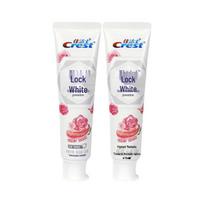 Crest Dual Lock White Toothpaste (Rich Rose Scent) Twin Pack white