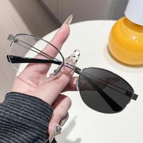 Anti-blue Light Photochromic Glasses Fashion Half Frames Oval Accessory Eyewear Trendy Outdoor Photography Eyeglasses sidabras