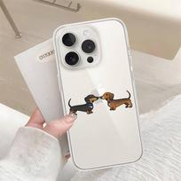 Phone Case Cute D-Dachshund For iPhone 17 16e 16 15 14 13 12 11 Mini Air Pro Max X XR XSMax 7 8 Plus Transparent Soft Back Cover iPhone XSMax white