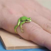 1pc Funny Frog Ring Green Cute Unique Design European American Style Open Adjustable Fashion Finger